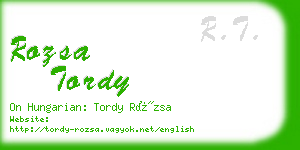 rozsa tordy business card